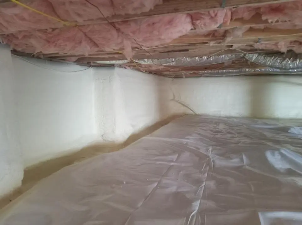 Crawl space encapsulation with closed-cell spray foam for Metal Roof Coating in Duncan